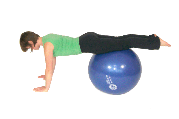 Pushups with Thighs on the Exercise Ball